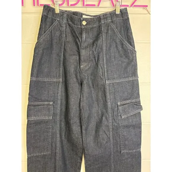 New AG Adriano Goldschmied x EmRata Amia High Rise Wide Leg Cargo Jeans 32 (14) - Picture 5 of 7